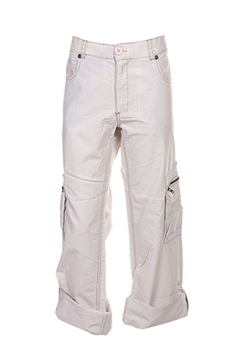 chevignon pantalons garçon de couleur beige
