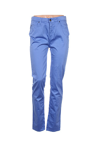 olivier philips pantalons femme de couleur bleu
