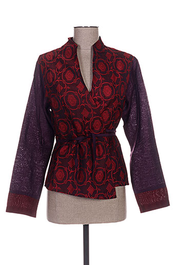nid d'abeille gilets femme de couleur rouge
