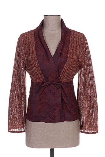 nid d'abeille gilets femme de couleur marron