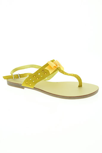 cafe noir chaussures femme de couleur jaune