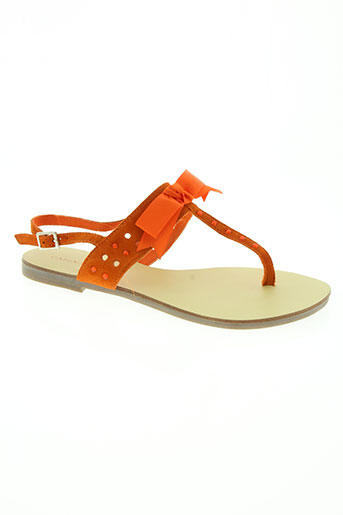 cafe noir chaussures femme de couleur orange