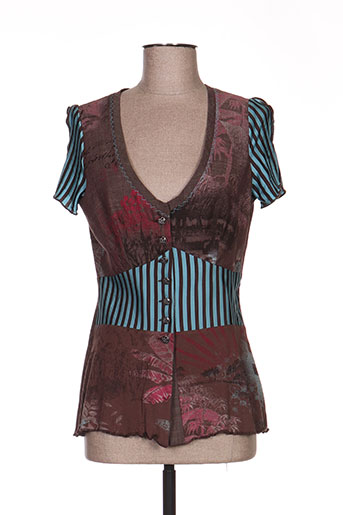 coco menthe gilets femme de couleur marron