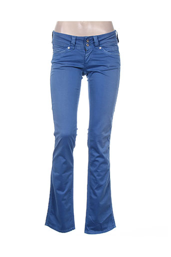 pepe jeans pantalons femme de couleur bleu