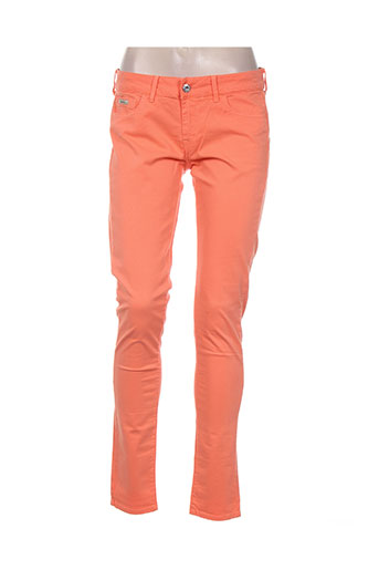 pepe jeans pantalons femme de couleur orange