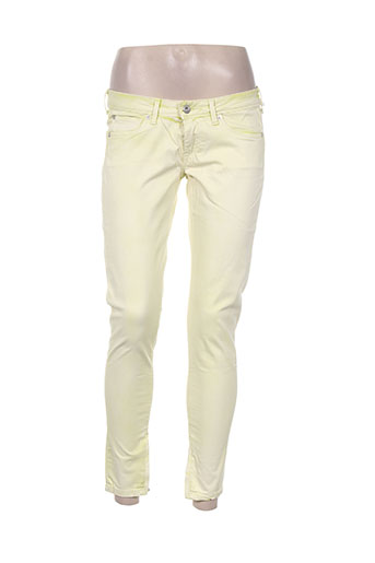 pepe jeans pantalons femme de couleur jaune