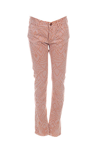 reiko pantalons femme de couleur orange
