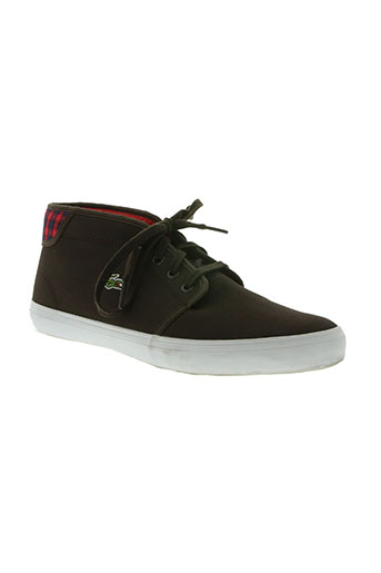 lacoste chaussures homme de couleur marron
