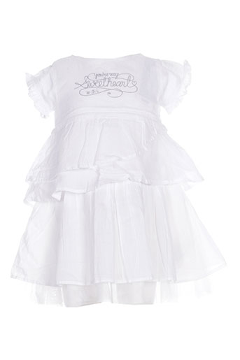 3 pommes robes fille de couleur blanc