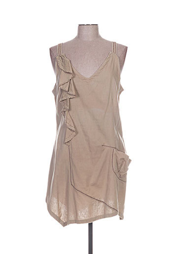 animale tuniques femme de couleur beige
