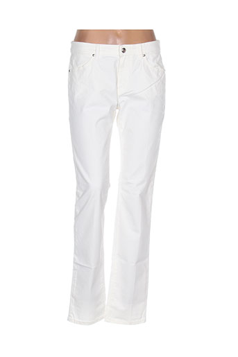 cerutti pantalons femme de couleur blanc