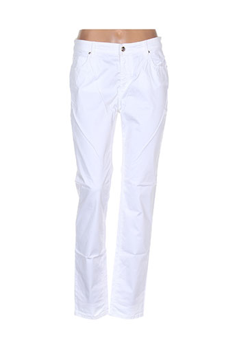 cerutti pantalons femme de couleur blanc