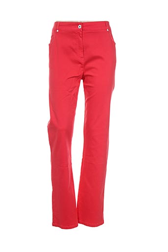pause cafe pantalons femme de couleur rouge