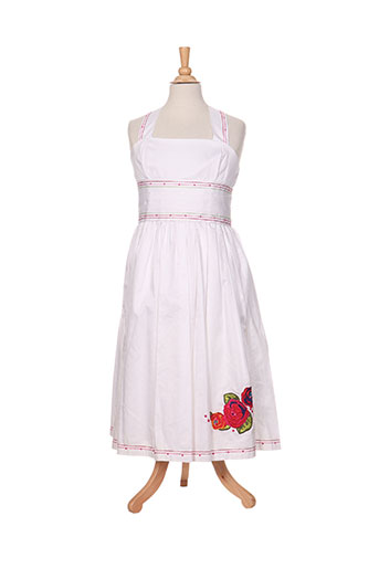 kenzo robes fille de couleur blanc