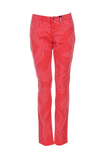 ikks pantalons fille de couleur rouge