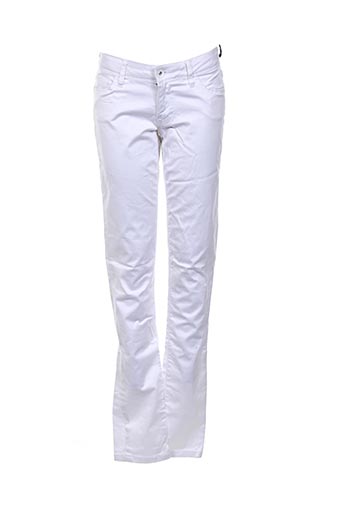 teddy smith pantalons fille de couleur blanc