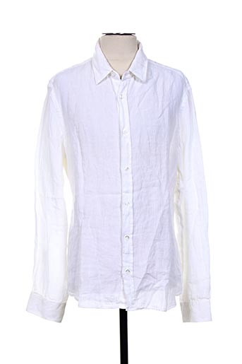 120% lino chemises homme de couleur beige