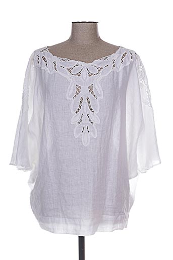 120% lino chemises femme de couleur blanc