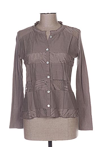 maloka gilets femme de couleur marron