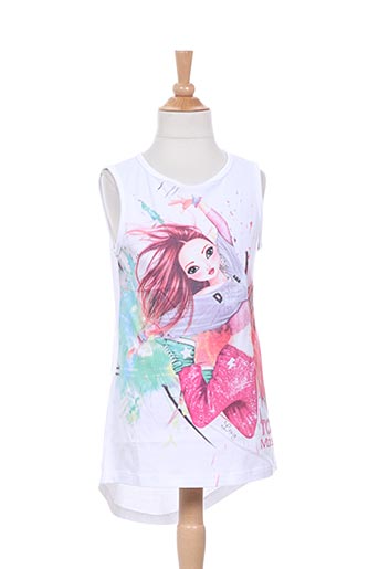 top model t-shirts fille de couleur blanc