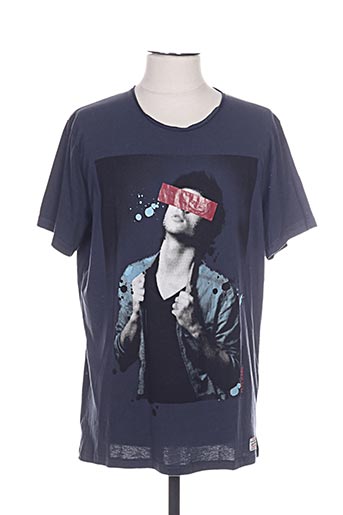 pepe jeans t-shirts homme de couleur bleu