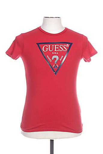 guess t-shirts garçon de couleur rouge