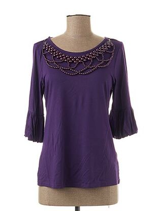 T-shirt manches longues violet CARRE ROUGE pour femme