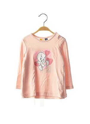 T-shirt manches longues rose ORIGINAL MARINES pour fille