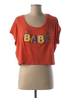 T-shirt manches courtes orange AMENAPIH pour femme