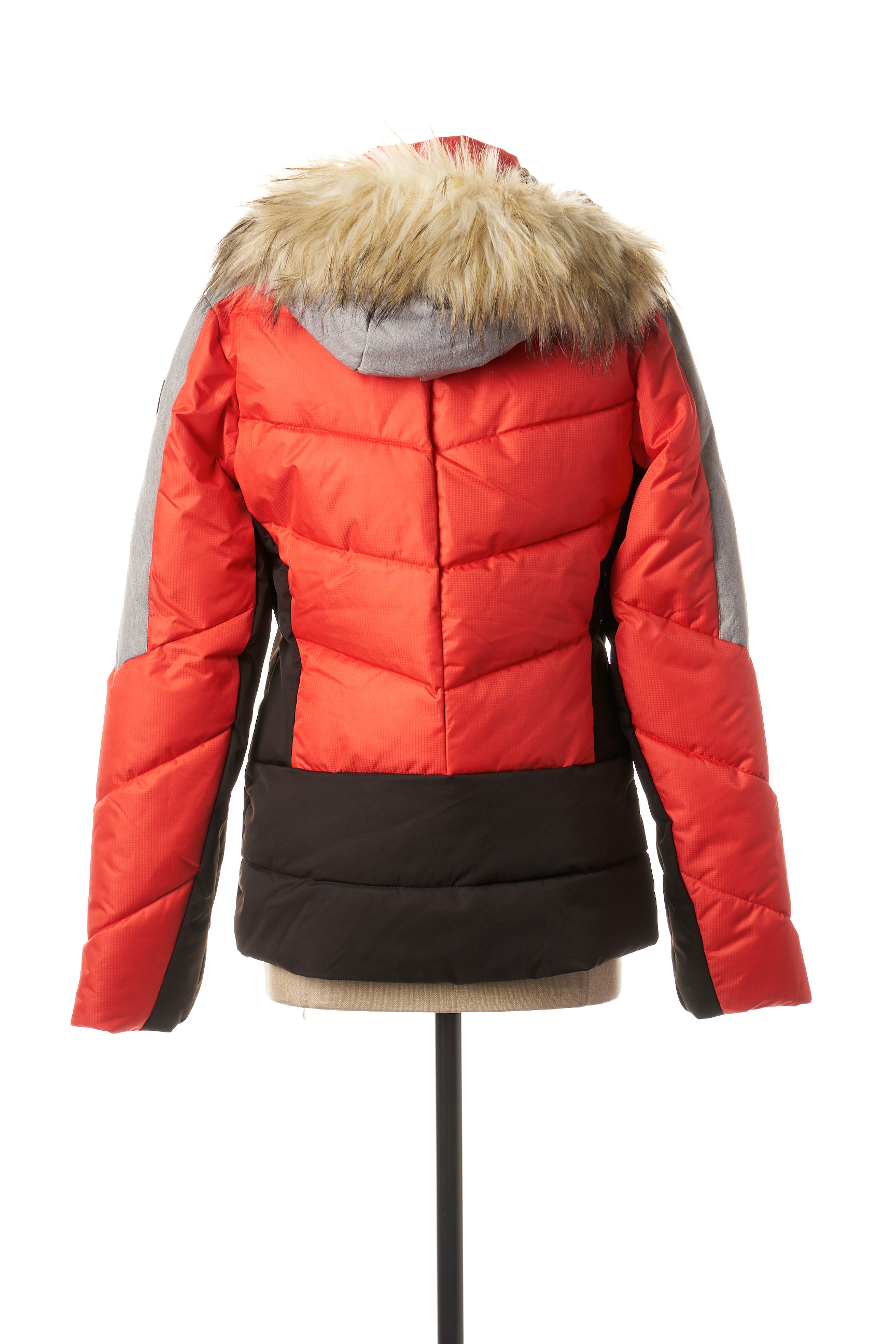doudoune femme rouge et noir