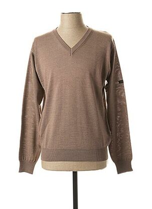 Pull col V beige MONTE CARLO pour homme