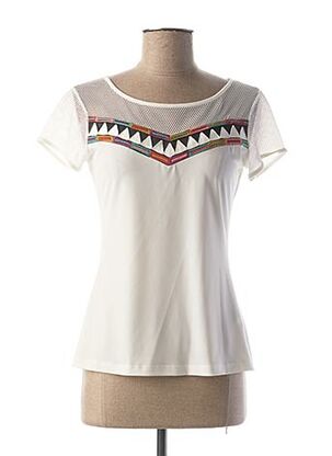 T-shirt manches courtes blanc CARLOPIK pour femme