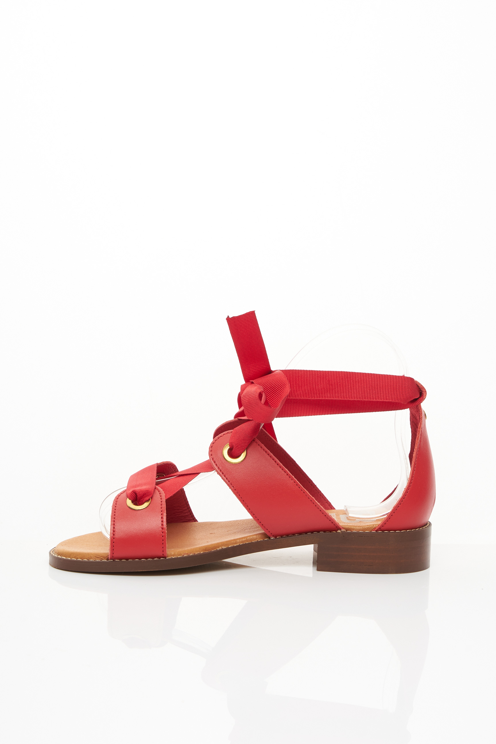 sandales nu pied femme rouge