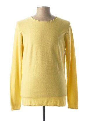 Pull col rond jaune DSTREZZED pour homme