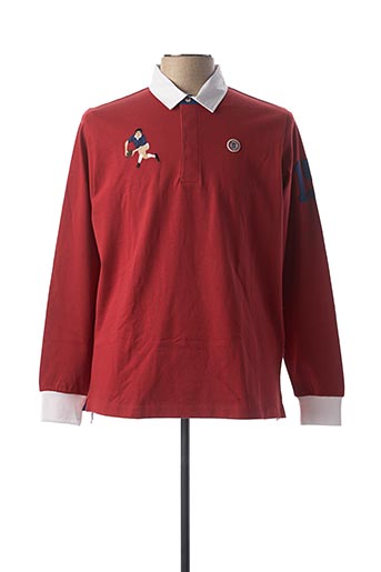 Polo manches longues rouge SERGE BLANCO pour homme