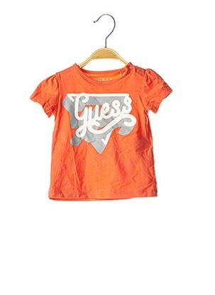 T-shirt manches courtes orange GUESS pour fille