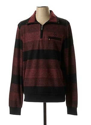 Pull col cheminée rouge MONTE CARLO pour homme