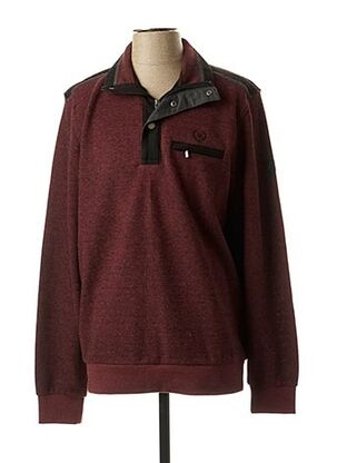 Pull col cheminée rouge MONTE CARLO pour homme