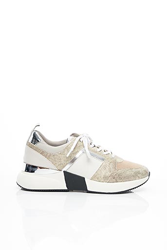 Reqins Baskets Femme De Couleur Beige En Destockage 1637689-beige0 - Modz