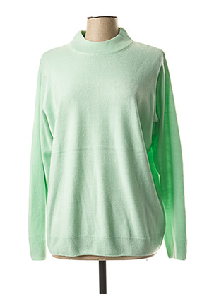 Pull col rond vert CASHMERE FEELING pour femme