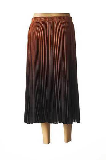 jupe longue plissée marron
