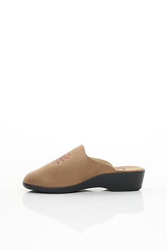 Lady Chaussons Femme De Couleur Beige En Destockage 1676848-beige0 - Modz
