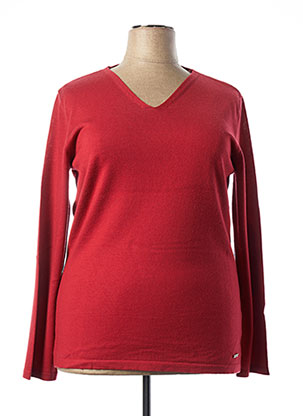 Pull col V rouge ARMOR LUX pour femme
