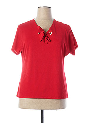 T-shirt manches courtes rouge A PARIS pour femme