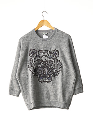 Pull col rond gris KENZO pour femme