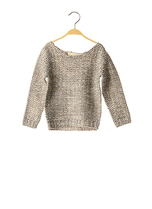 Pull col rond gris KNOT SO BAD pour fille