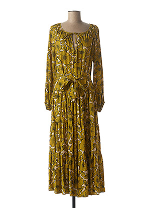Robe longue jaune TRAFFIC PEOPLE pour femme