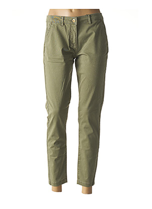 Pantalon 7/8 vert PIECES pour femme