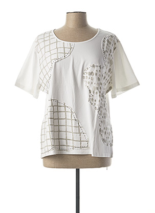 T-shirt manches courtes blanc AURA BY FIGURE LIBRE pour femme