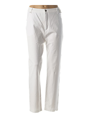 Pantalon droit blanc MARBLE pour femme